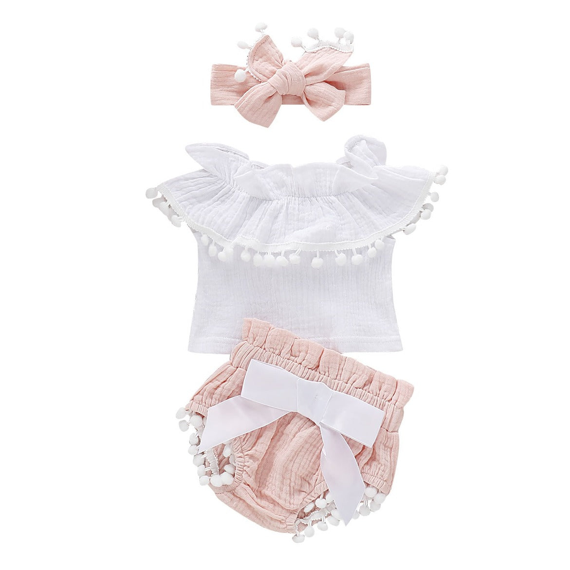 PomPom Bloomer Baby Set - Meadow Ivy