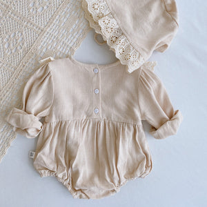 Vintage Eyelet Romper w/Bonnet Set