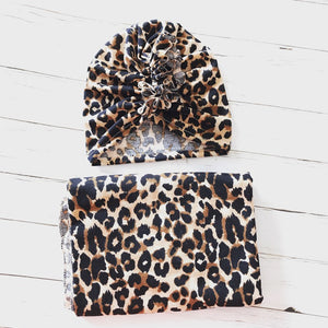 Swaddle Blanket & Matching Turban Set