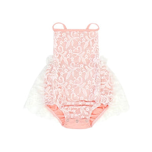 Princess Lace Romper & Bow Headband