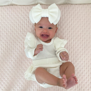 Ribbed Flutter Sleeve Bloomer Set