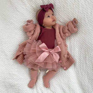 Ribbed Ruffle Pant Set w/Headband