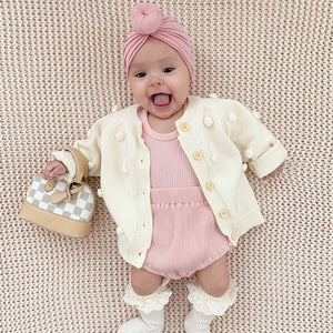 pink baby donut turban