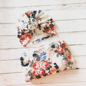 Swaddle Blanket & Matching Turban Set