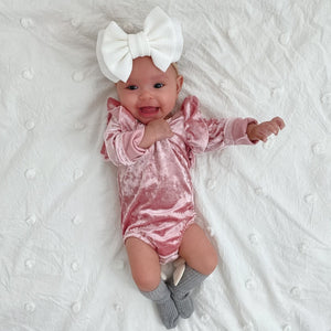 Velvet Flutter Sleeve Bodysuit