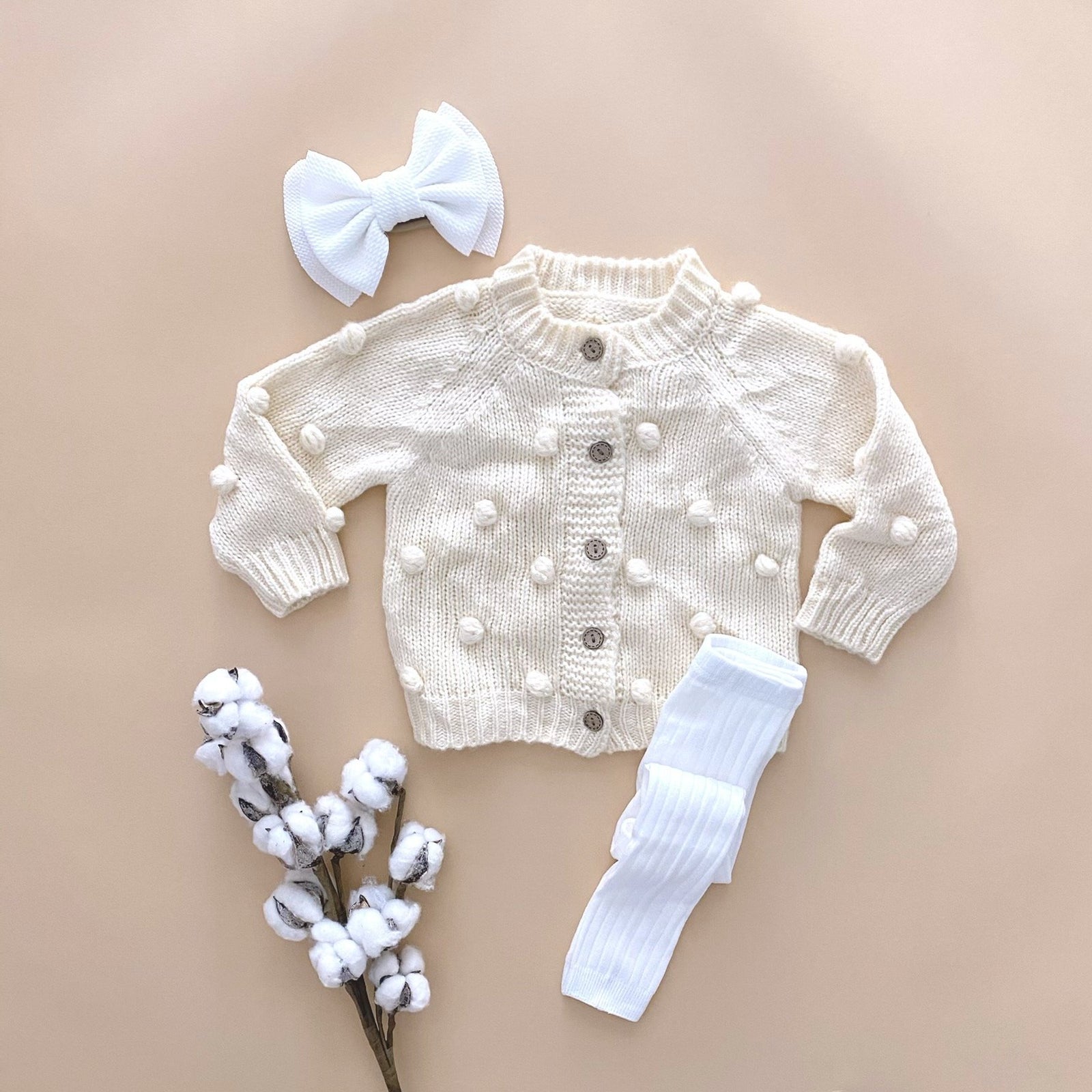 Ivory Bobble Cardigan