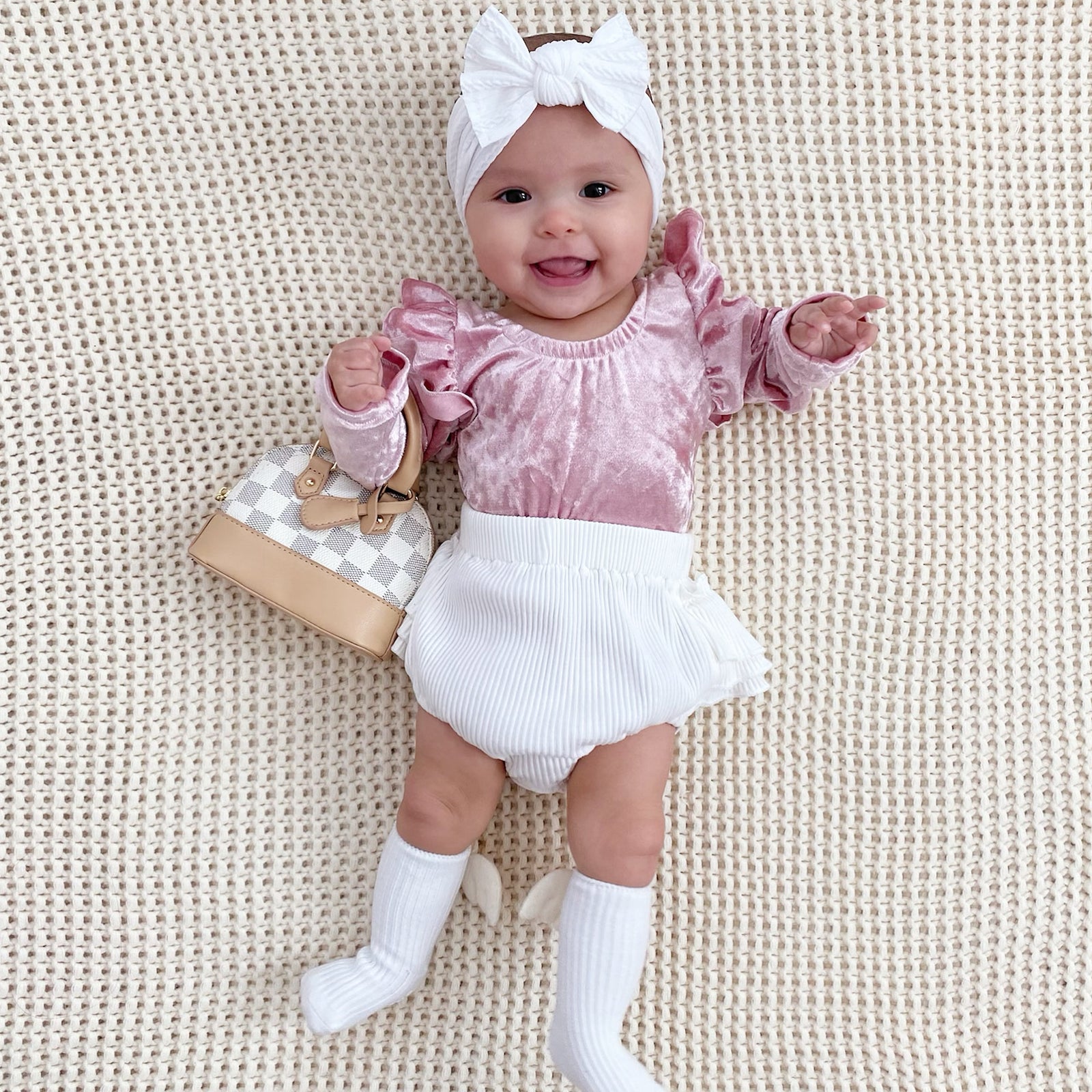 Velvet Flutter Sleeve Bodysuit