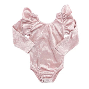 Velvet Flutter Sleeve Bodysuit