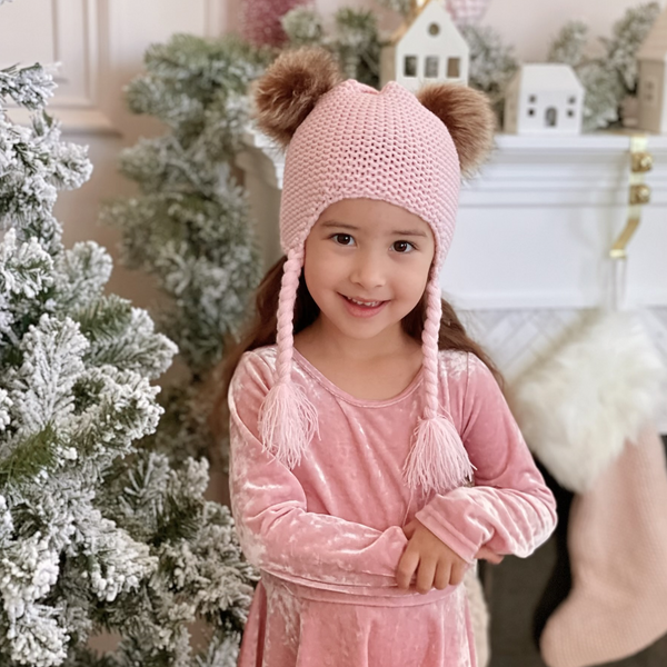 Double Pompom Tassel Beanie - Meadow Ivy