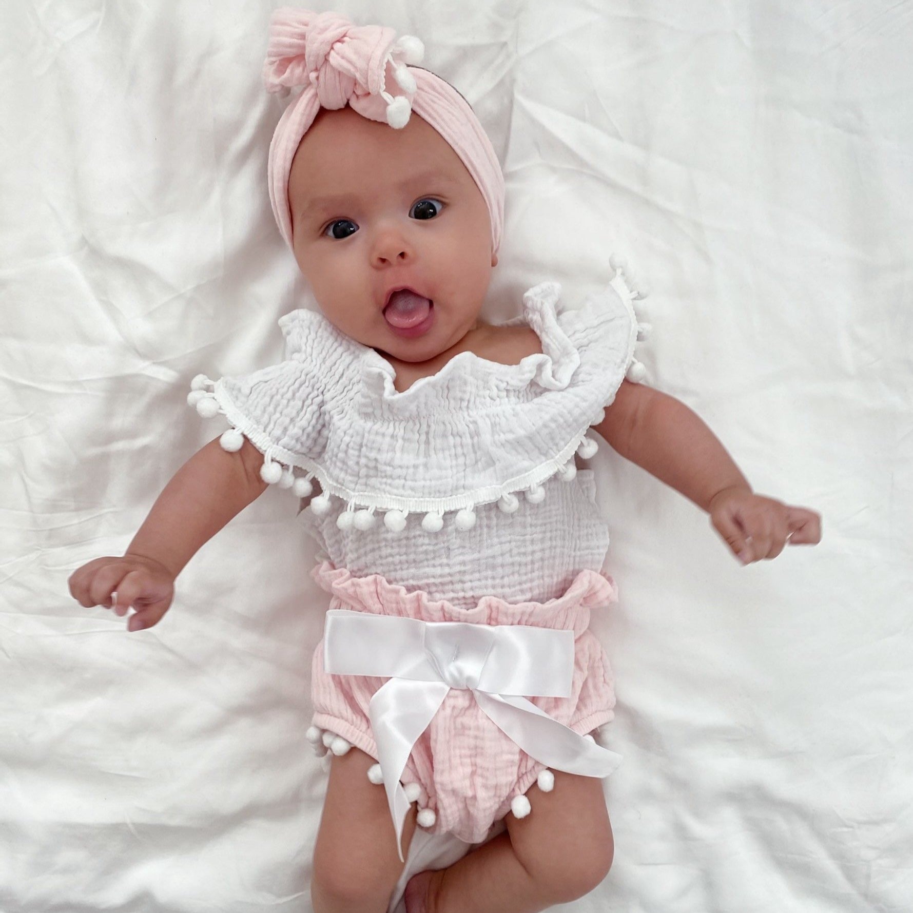 PomPom Bloomer Baby Set - Meadow Ivy