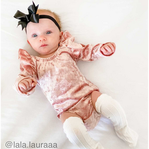 Velvet Flutter Sleeve Bodysuit