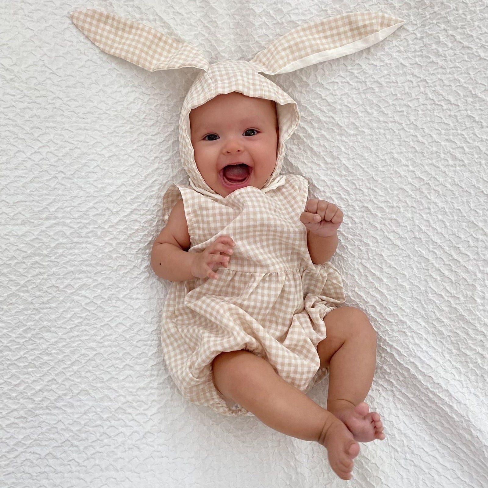 Gingham Bunny Romper Set