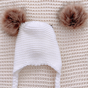 Double Pompom Tassel Beanie