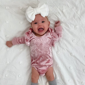 Velvet Flutter Sleeve Bodysuit