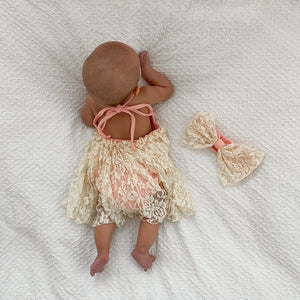 Princess Lace Romper & Bow Headband