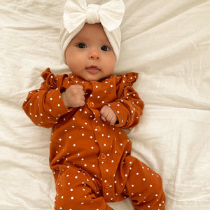 Pumpkin Spice Dot Romper
