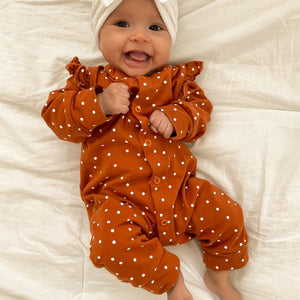 Pumpkin Spice Dot Romper
