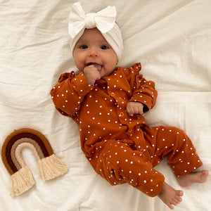 Pumpkin Spice Dot Romper