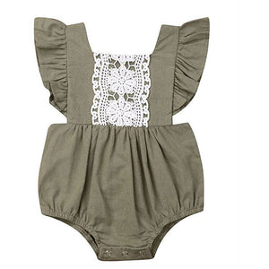 Butterfly Sleeves Trim Romper